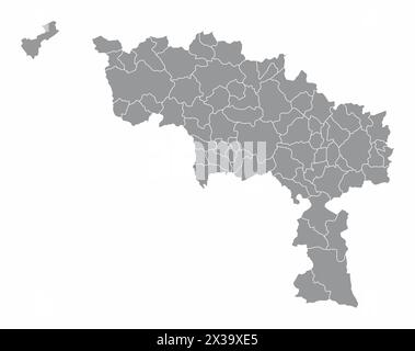 The administrative map of Hainaut Province, Belgium Stock Vector