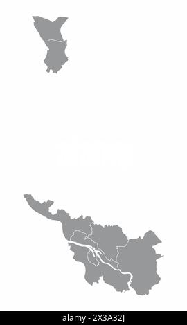 The administrative map of Bremen city, Germany Stock Vector