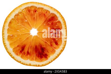 slice of blood orange fruit isolated on white background Stock Photo