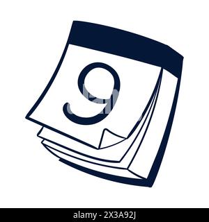 Calendar Scribble Line. Hand Drawn Calendar Scribble Doodle Vector. Doodle Drawing. Stock Vector
