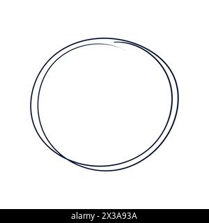 Circle Scribble Line. Hand Drawn Circle Shape Scribble Doodle Vector. Circle Shape Doodle Drawing. Stock Vector