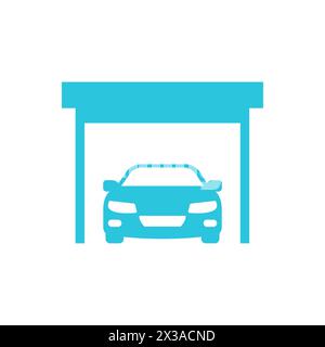 Car repair service front view icon. From blue icon set. Stock Vector
