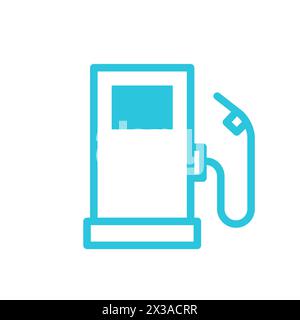 Filling gas station icon. Isolated on white background. From blue icon set. Stock Vector