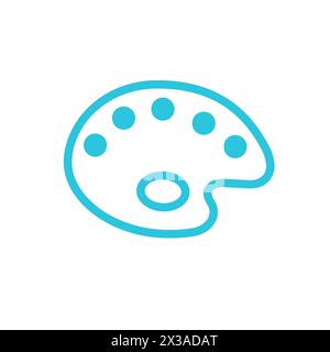 Painter palette icon. Isolated on white background. From blue icon set. Stock Vector