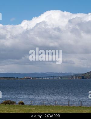 25 April 2024. Kessock Bridge,Inverness,Highlands and Islands,Scotland. This is Kessock Bridge with the A9 linking Inverness City with the Black Isle. Stock Photo