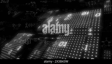 Image of binary coding data processing over screns Stock Photo