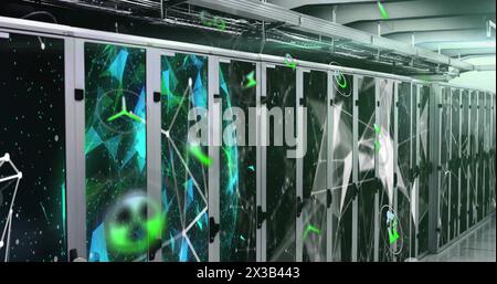 Image of networks and data processing over computer servers Stock Photo