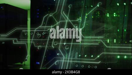 Image of computer circuit board and data processing Stock Photo