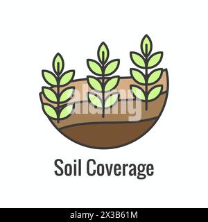Sustainable Farming Icon Set with Maximizing Soil Coverage and Integrate Livestock-Examples for Regenerative Agriculture Icon Stock Vector