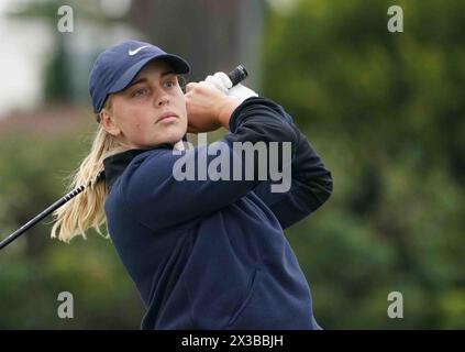 April 25, 2024: LPGA - Ladies Professional Golf Association - MAJA STARK on the 18th tee at the JM Eagle LA Championship 2024, presented by Plastpro, Wilshire Country Club, Los Angeles, CA, USA, April 25, 2024.Credit Image cr Scott Mitchell/ZUMA Press (Credit Image: © Scott Mitchell/ZUMA Press Wire) EDITORIAL USAGE ONLY! Not for Commercial USAGE! Stock Photo