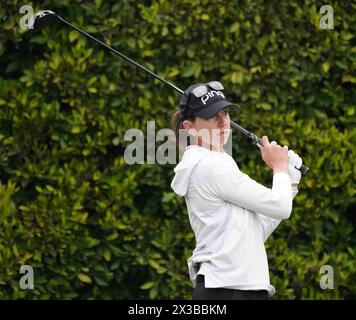 April 25, 2024: LPGA - Ladies Professional Golf Association - ELIZABETH SZOKOL on the 2nd tee at the JM Eagle LA Championship 2024, presented by Plastpro, Wilshire Country Club, Los Angeles, CA, USA, April 25, 2024.Credit Image cr Scott Mitchell/ZUMA Press (Credit Image: © Scott Mitchell/ZUMA Press Wire) EDITORIAL USAGE ONLY! Not for Commercial USAGE! Stock Photo
