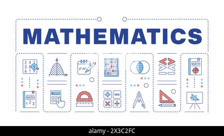 Mathematics light orange word concept isolated on white Stock Vector