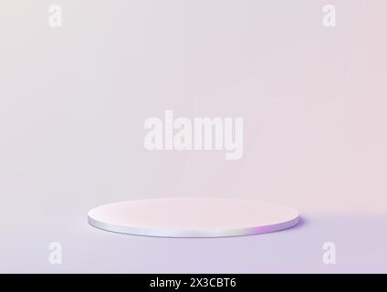 3D holographic color circle podium in the center of a soft background, Minimal style, Product display, Mockup, Showcase, Showroom presentation. Vector Stock Vector