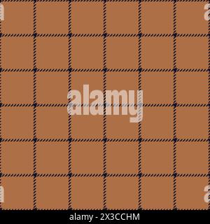 Classic tweed plaid style pattern. Geometric check print in brown and blue color. Classical English background Glen plaid for textile fashion design. Stock Vector