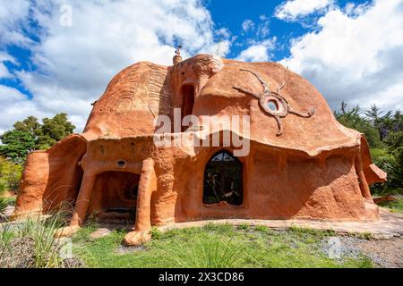 Casa Terracota, magical place, architecture and design, as well as other arts and crafts, come together. House made of clay Villa de Leyva, Boyaca dep Stock Photo