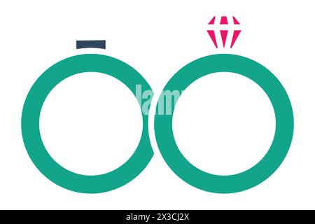 wedding ring icon. solid icon style. wedding element illustration Stock Vector