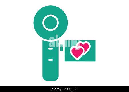 wedding videography icon. icon related wedding, party. solid icon style. wedding element illustration Stock Vector