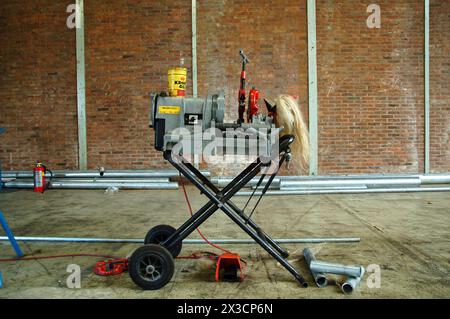 Industrial Machine Industrial Machine aimed at Connecting Pipes and PipeLines inside a Factory Hall Construction. Rotterdam, Netherlands. Rotterdam FVS / Van Nelle Fabriek Zuid-Holland Nederland Copyright: xGuidoxKoppesx Stock Photo