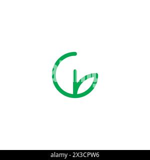 G Leaf Logo Design suitable for organic product Stock Vector