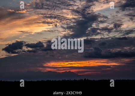 Dirty sunset summer evening nature Stock Photo