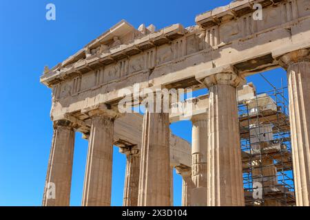 Delve into Ancient Greece's allure through the Parthenon's marble elegance, a beacon for tourism amid historical splendor and cultural richness Stock Photo