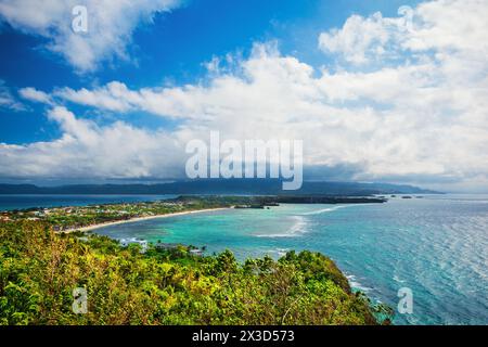 Boracay island beach aerial panoramic view in Philippines Stock Photo