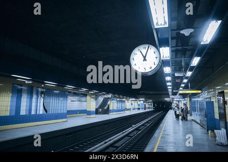 Clock at Cairo metro station Stock Photo