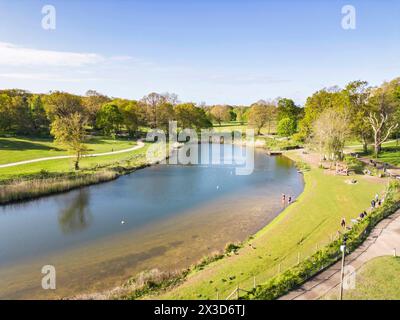 aerial view of beckenham place park has a large open water swimming lake near beckenham london Stock Photo