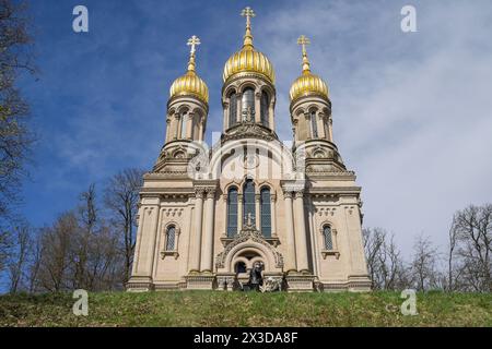 Russisch-orthodoxe Kirche, Neroberg, Wiesbaden, Hessen, Deutschland Stock Photo