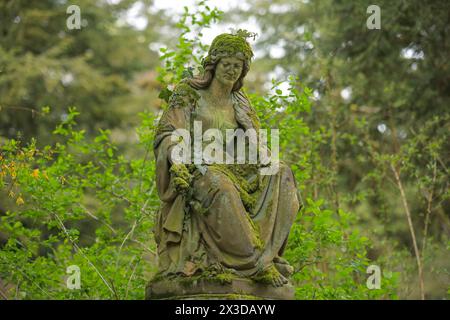 Moos, Trauerfigur, Symbolfoto für Tod, Trauer, Nordfriedhof, Wiesbaden, Hessen, Deutschland Stock Photo