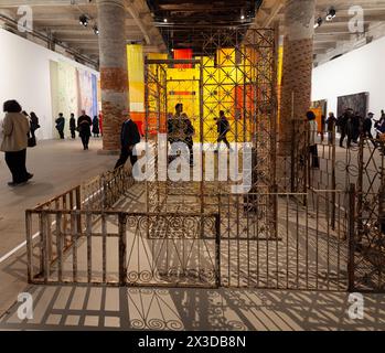 Venice, Italy - April 17, 2024: Installation by Dana Awartani exposed at the Arsenale during the 60th International Art exhibition of Venice biennale Stock Photo