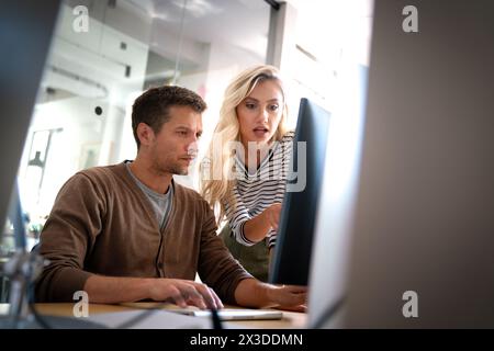 Software engineers working on project and programming in company. Startup business group concept Stock Photo