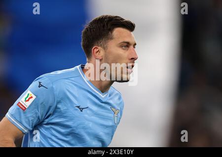 Rome, Italy. 23rd Apr, 2024. Nicolo Casale of SS Lazio during the Coppa Italia Semi Final 2nd Leg A match at Olimpico, Rome. Picture credit should read: Jonathan Moscrop/Sportimage Credit: Sportimage Ltd/Alamy Live News Stock Photo