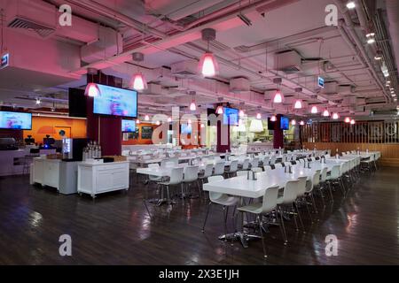 MOSCOW, RUSSIA - SEP 30, 2017: Interior of restaurant in Headquarters Mail.Ru Group. Stock Photo