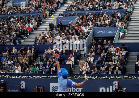 Barcelona, Spain. 17th Apr, 2024. View of the fans during the Barcelona Open Banc de Sabadell Tennis Tournament at the Reial Club de Tennis Barcelona. Stock Photo