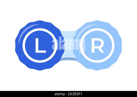 Container for contact lenses. Vision correction. Ophthalmology concept Stock Vector