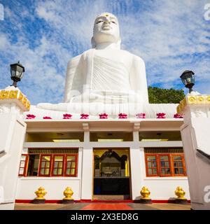 Bahirawa Kanda or Bahirawakanda Vihara Buddha Statue in Kandy, Sri Lanka. Bahirawakanda is a giant samadhi buddha statue on the top of the mountain in Stock Photo