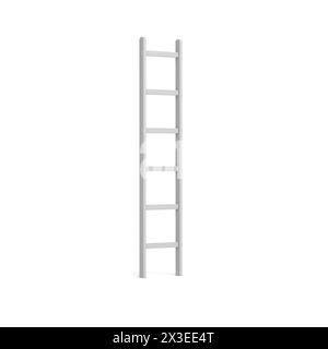 White wooden ladder isolated on white background. 3d illustration. Stock Photo