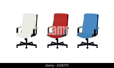 Swivel chair set. Vector isolated illustration set of swivel chairs Stock Vector