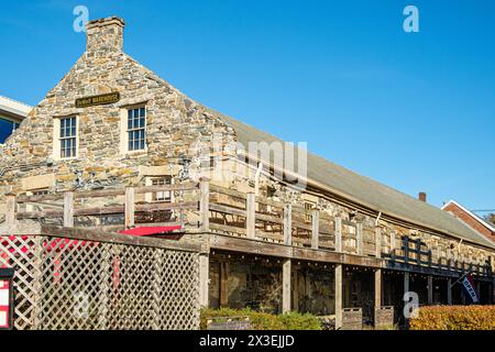 DeWolf Tavern, DeWolf Warehouse Building, Thames Street, Bristol, RI Stock Photo