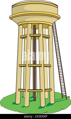Concrete water tank vector illustration Stock Vector