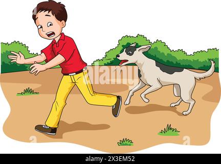 Dog barking at a stranger vector illustration Stock Vector