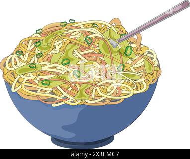 Noodles vector illustration Stock Vector