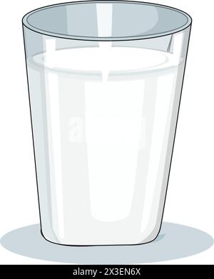 Milk in a glass vector illustration Stock Vector