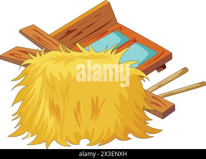 Wood and grass vector illustration Stock Vector