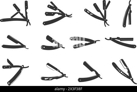 Razor blade silhouette clipart, salon tool illustration vector Stock ...