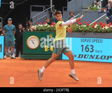 Madrid, Spain. 26th Apr, 2024. Tennisplayer Carlos Alcaraz during Masters Series Madrid in Madrid on Wednesday, 24 April 2024. Credit: CORDON PRESS/Alamy Live News Stock Photo