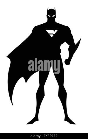 Cartoon silhouette of a superhero flying Stock Vector Image & Art - Alamy