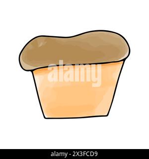 Cake watercolor doodle element, vector illustration. Stock Vector