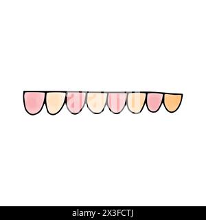 Garland with flags. Watercolor doodle element. Vector illustration. Stock Vector